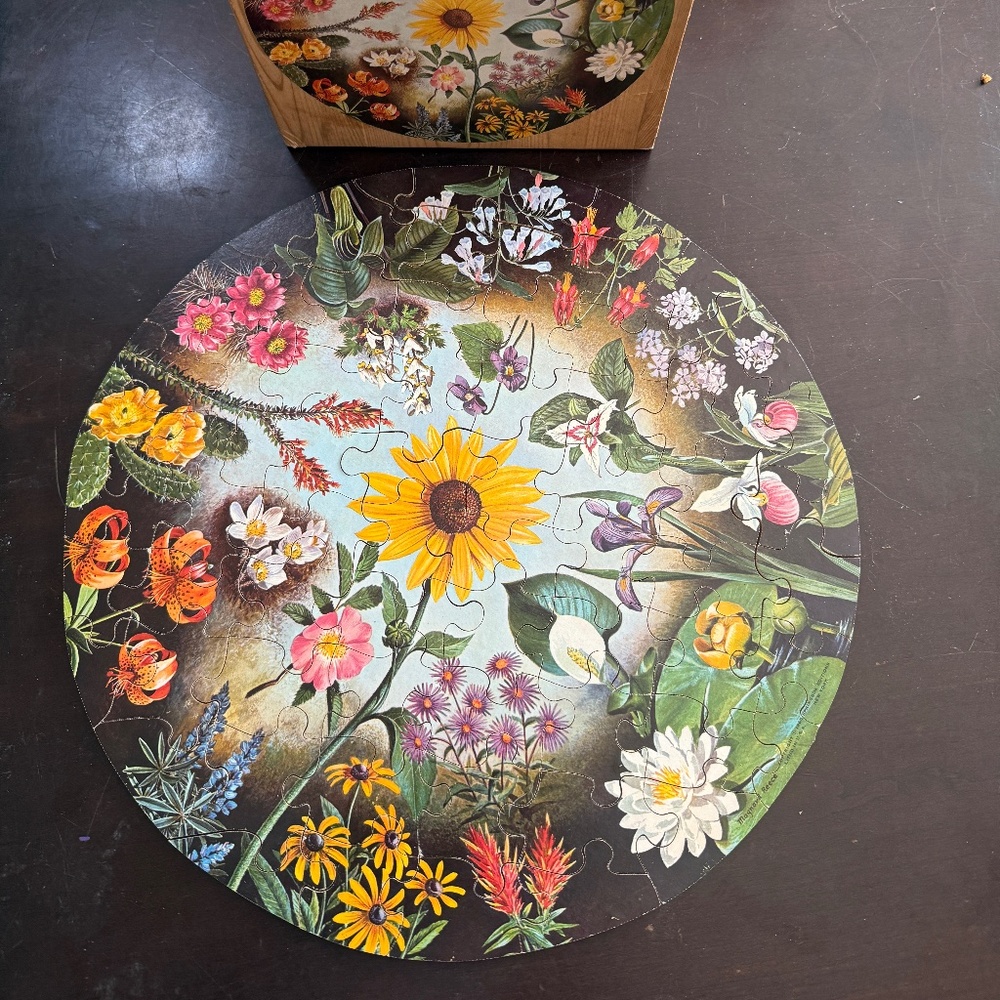 Vintage 1966 Springbok Puzzle Wild Flowers Approx. 60 Lg Pieces By Maynard Reece